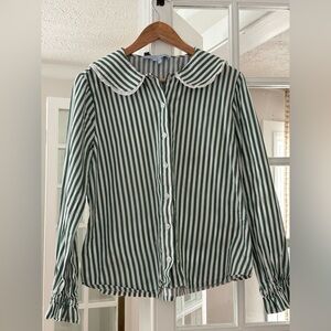 Hill House Green Striped PJs